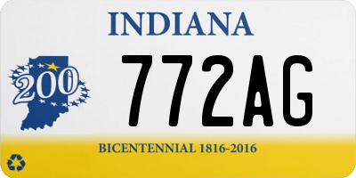 IN license plate 772AG