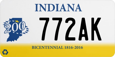 IN license plate 772AK