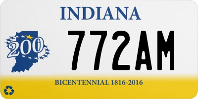 IN license plate 772AM