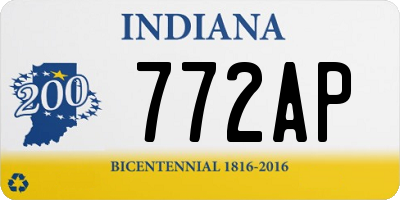 IN license plate 772AP