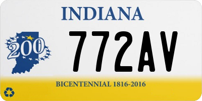 IN license plate 772AV