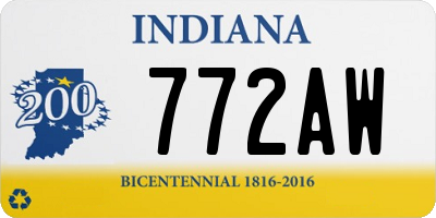 IN license plate 772AW