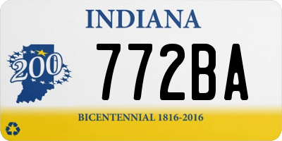 IN license plate 772BA