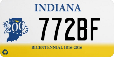 IN license plate 772BF