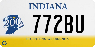 IN license plate 772BU