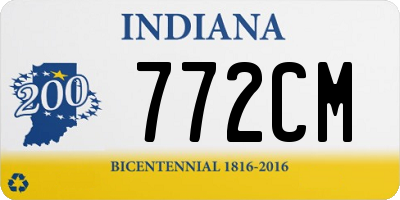 IN license plate 772CM