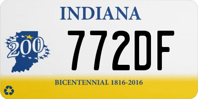 IN license plate 772DF