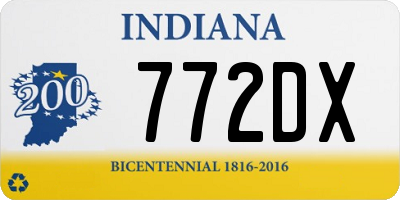 IN license plate 772DX