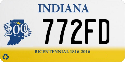 IN license plate 772FD