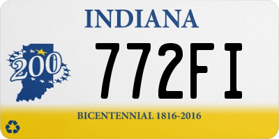 IN license plate 772FI