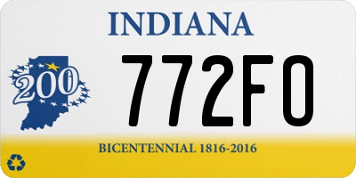 IN license plate 772FO