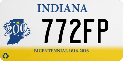 IN license plate 772FP