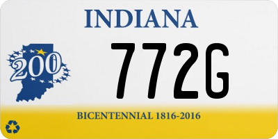 IN license plate 772G