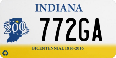 IN license plate 772GA