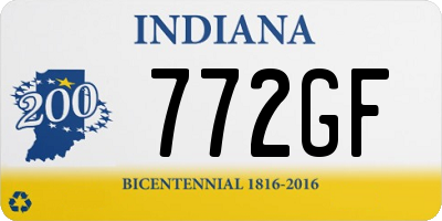 IN license plate 772GF