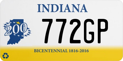 IN license plate 772GP