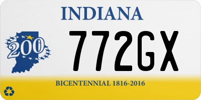 IN license plate 772GX