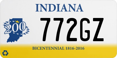 IN license plate 772GZ