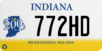 IN license plate 772HD
