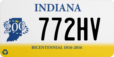 IN license plate 772HV