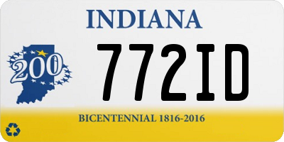 IN license plate 772ID