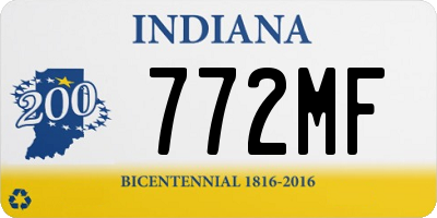 IN license plate 772MF