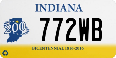 IN license plate 772WB