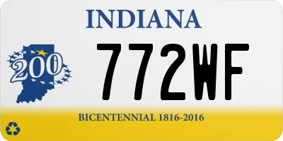 IN license plate 772WF