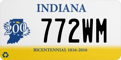 IN license plate 772WM