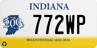 IN license plate 772WP