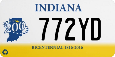 IN license plate 772YD