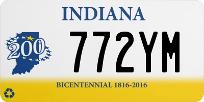 IN license plate 772YM