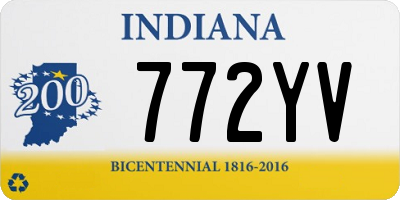 IN license plate 772YV