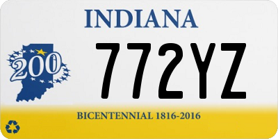 IN license plate 772YZ