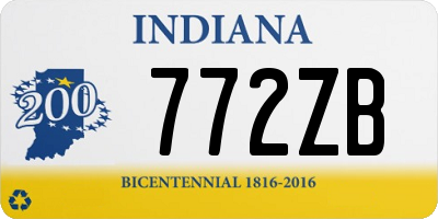 IN license plate 772ZB