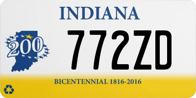 IN license plate 772ZD