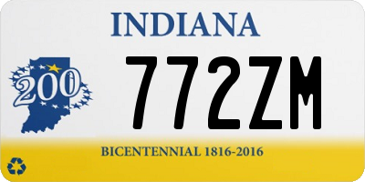 IN license plate 772ZM