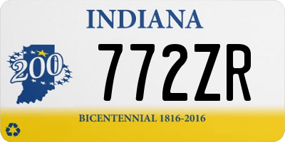 IN license plate 772ZR