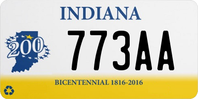 IN license plate 773AA