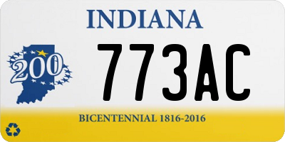 IN license plate 773AC