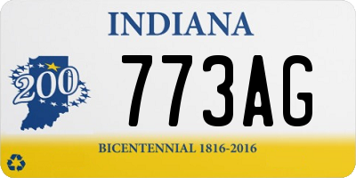 IN license plate 773AG