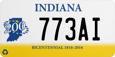 IN license plate 773AI