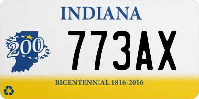 IN license plate 773AX