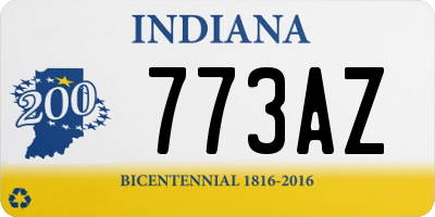 IN license plate 773AZ