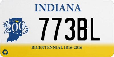 IN license plate 773BL