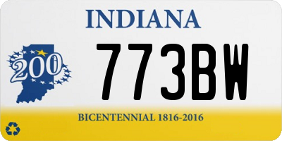 IN license plate 773BW