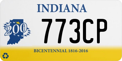 IN license plate 773CP