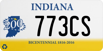 IN license plate 773CS