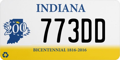 IN license plate 773DD