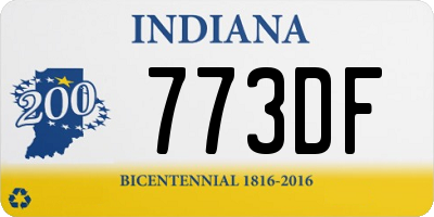 IN license plate 773DF